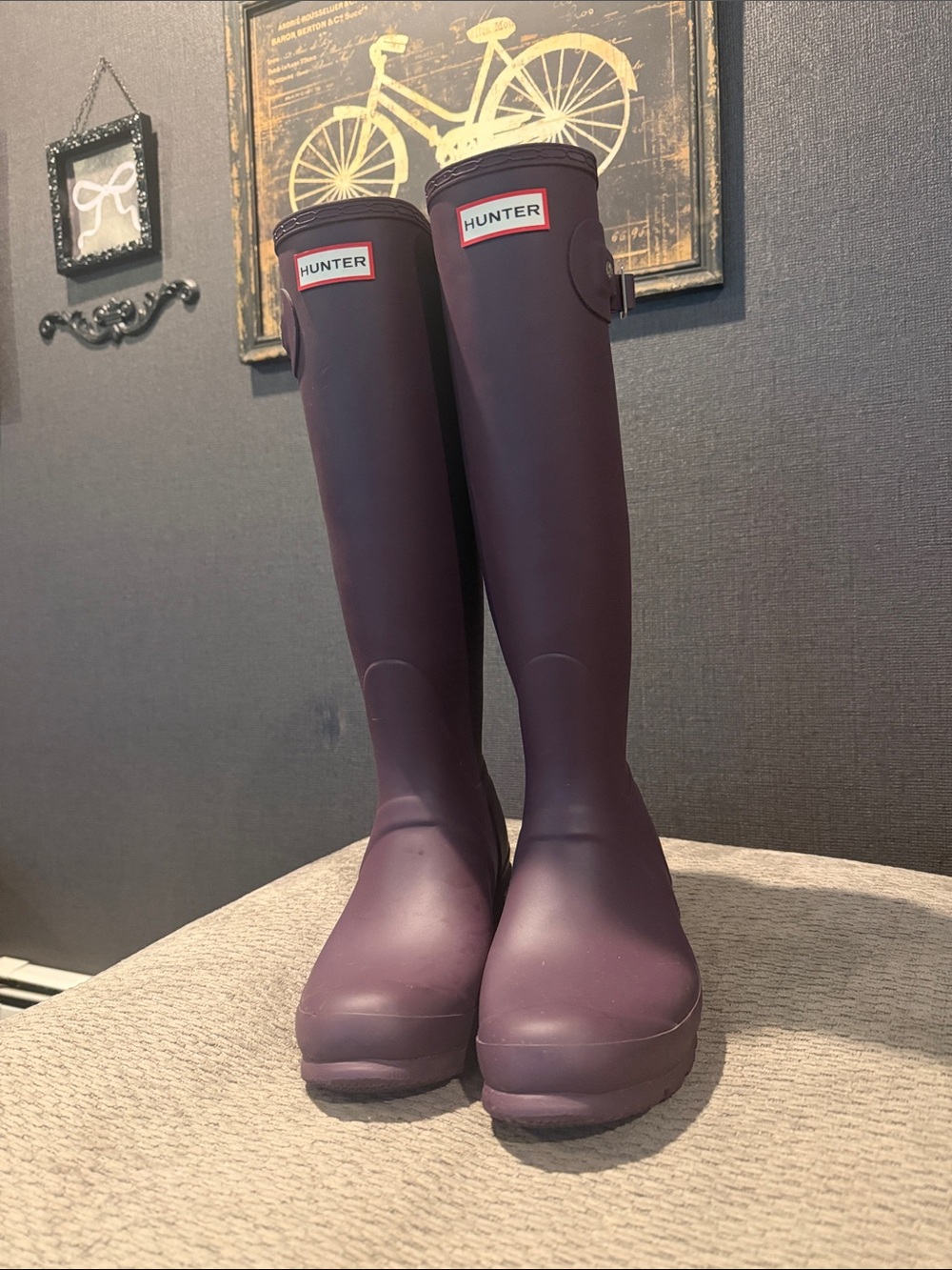 Hunter Tall Rain Boots in Deep Eggplant Purple